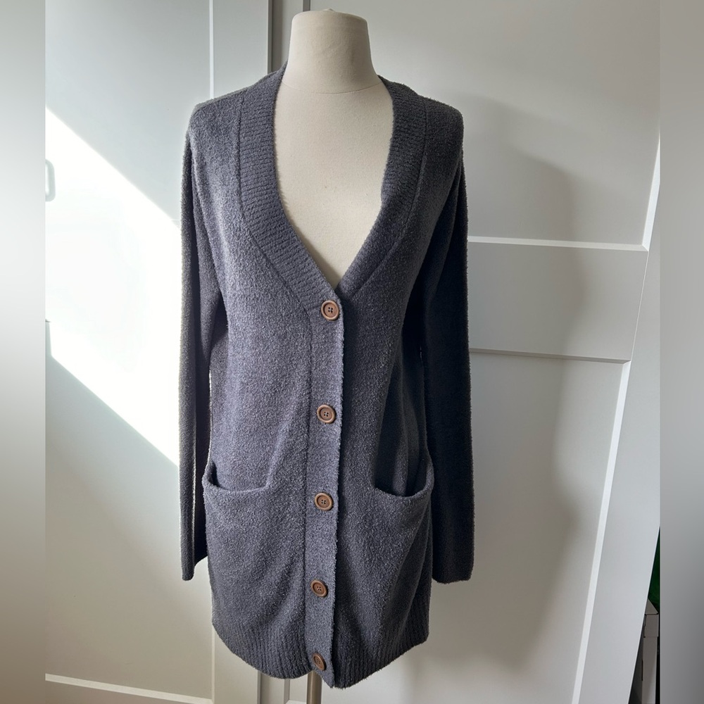 Grace & Lace gray Bamboo Bambu Large Grandpa Cardigan New Sweater